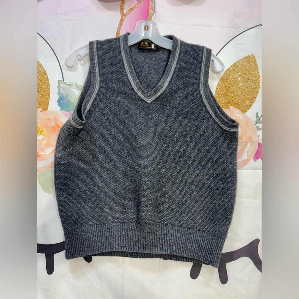 Men's Charcoal V-Neck Sweater Vest